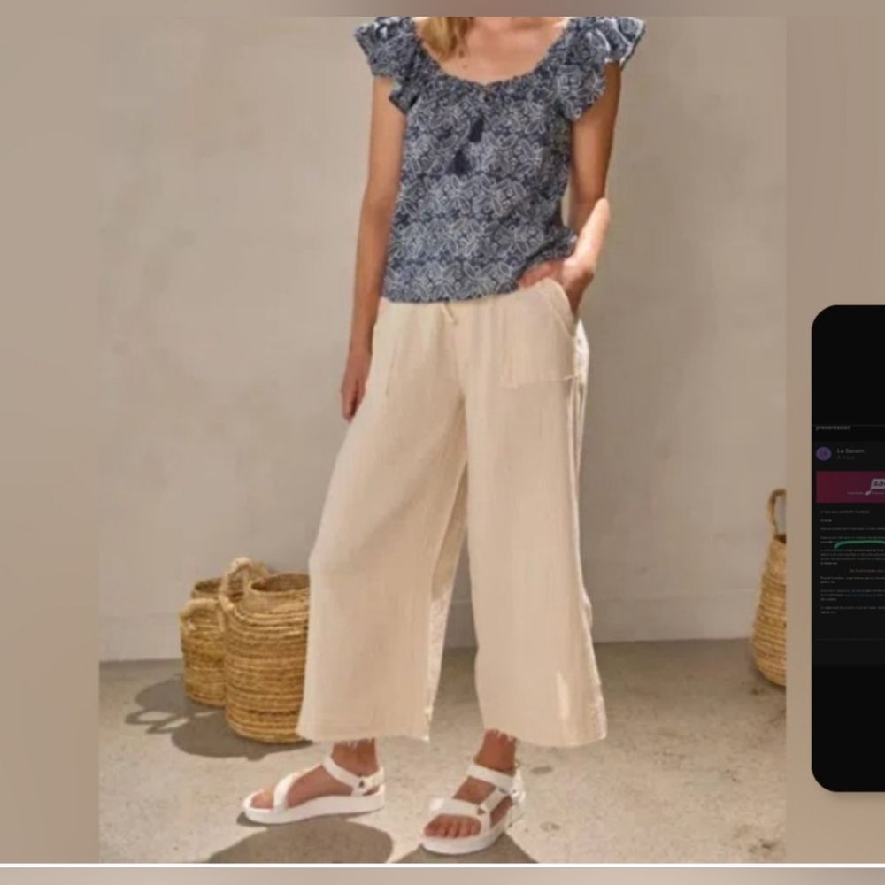 MELISSA NEPTON summer pants in beige clair Size M